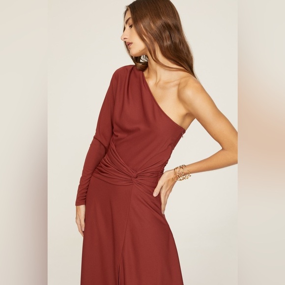 Tanya Taylor Women’s one-shoulder rust dress,‎ size 8, EGUC - Picture 4 of 7